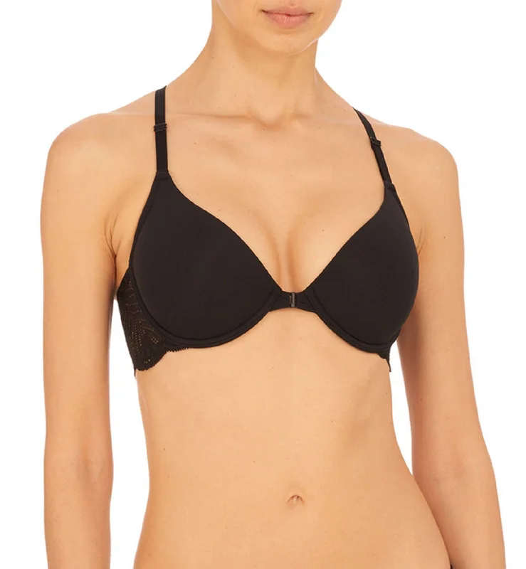 durable women’s briefs for travel-Natori Lush Front Close Contour Underwire Bra (728309) - Black