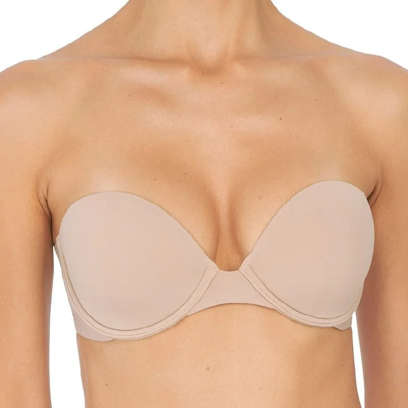 supportive briefs for elderly women-Natori: Minimal Strapless Contour Bra - Cafe