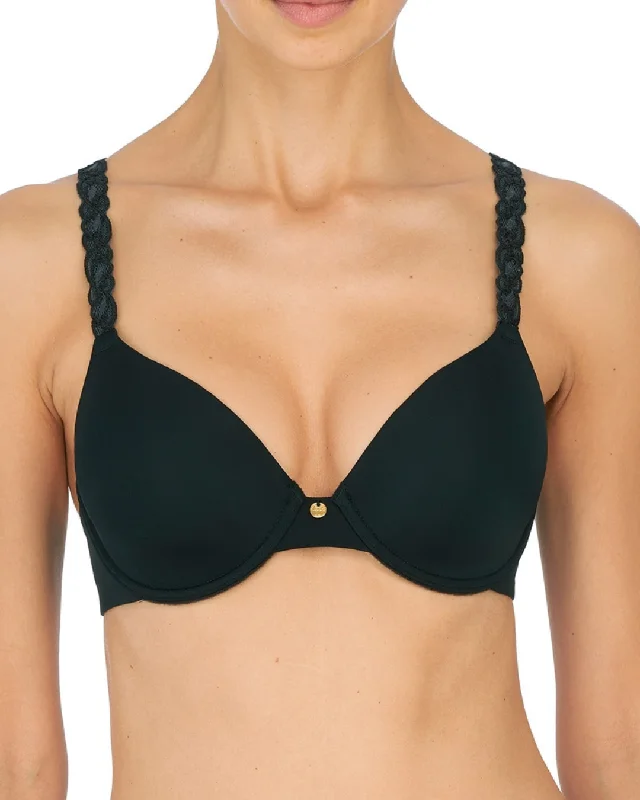 supportive underwear for long walks-Natori Pure Luxe Molded Underwire Bra - 732080 - Black