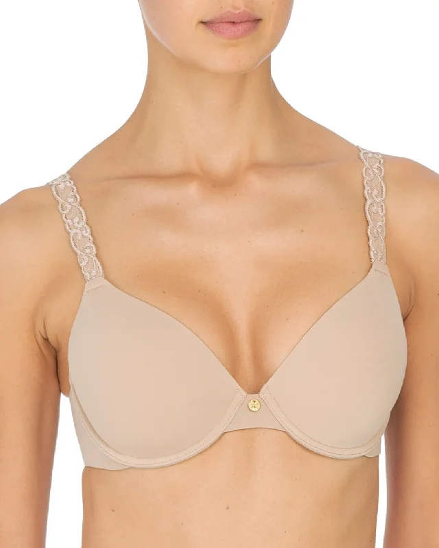 moisture-wicking panties for cycling-Natori Pure Luxe Molded Underwire Bra - 732080 - Cafe