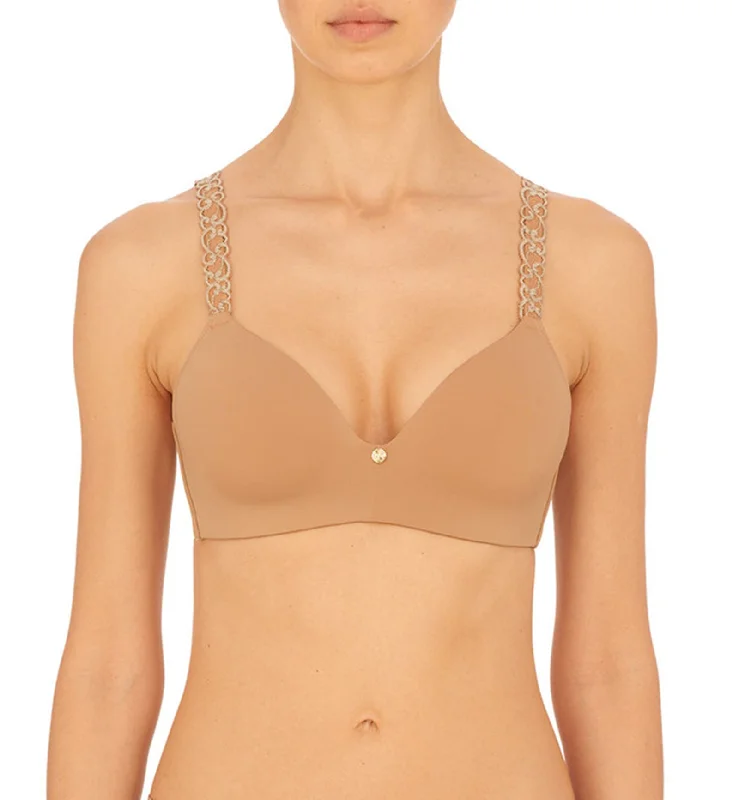 eco-friendly hemp underwear-Natori Pure Luxe Wireless Contour Bra (723321) - Cafe