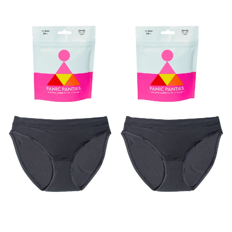 breathable cotton panties for workouts-2-Pack - No-Show Bikini Cut