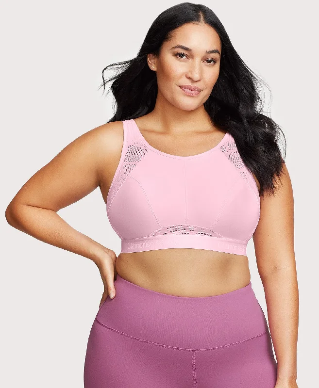 eco-conscious panties with recycled fabric-No-Sweat Mesh Sports Bra Pink