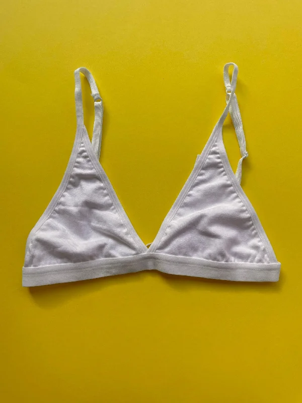 thin panties for summer dresses-Non Private: Triangle Bra - White