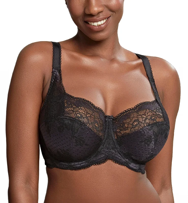 durable panties for outdoor trips-Panache Clara Full Cup Underwire Bra (7255) - Charcoal/Black