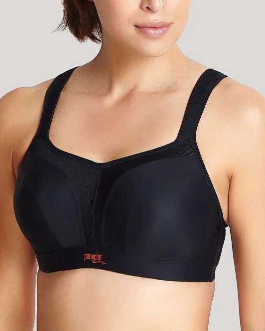 warm underwear for ski trips-Panache Core Wired Sports Bra - 5021 - Black