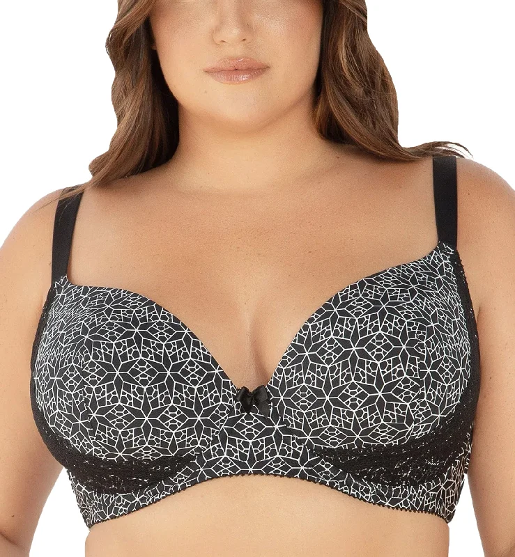 stretchy panties for active days-Parfait Casey Molded Plunge Underwire Bra (28013) - Black Mosaic