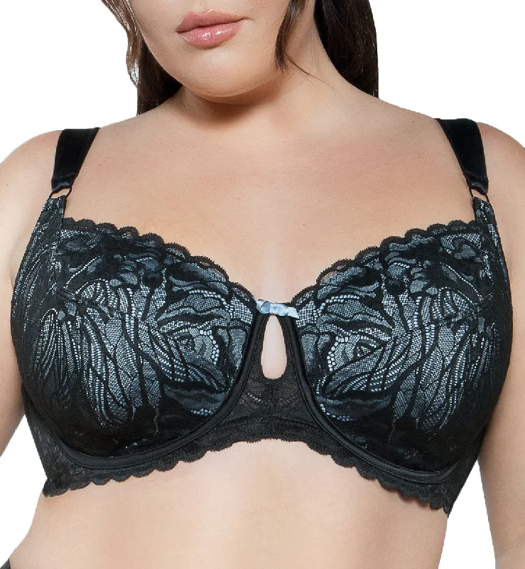 funny panties with puns-Parfait Charlotte Lace Unlined Underwire Bra (6922) - Black Onyx