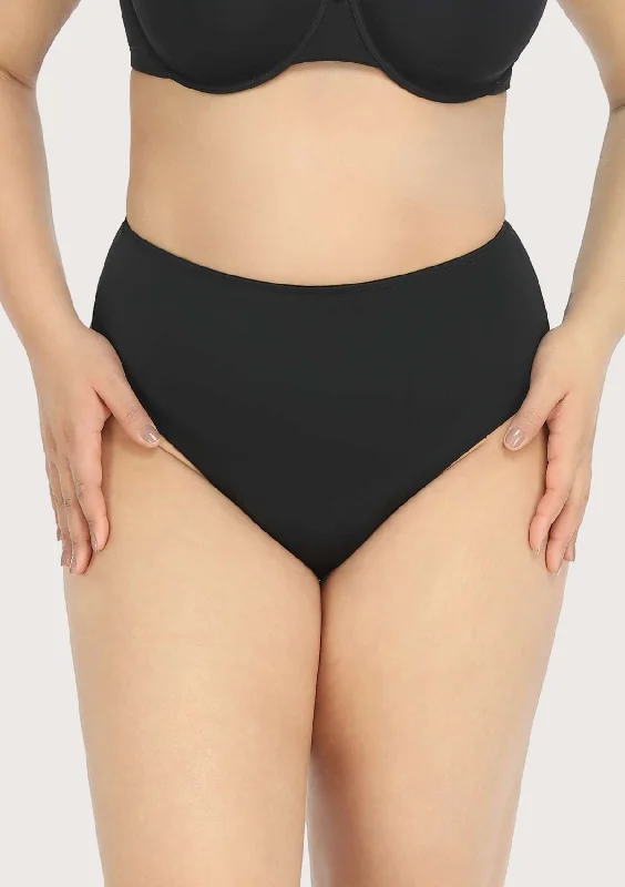 cozy underwear for postpartum care-Patricia Smooth Classic Soft Stretch Black High-rise Brief Underwear