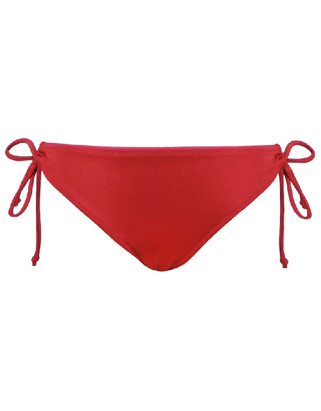 stretchy panties for yoga class-Pour Moi Azure Tie Side Bikini Brief Red