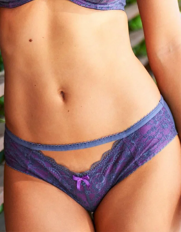 colorful panties with fruit prints-Pour Moi Instinct Brief Grey Silver/Purple