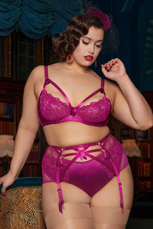 thick period panties for nights-Madame X Magenta Plunge Curve Bra