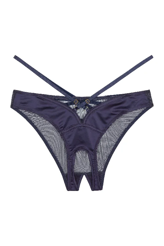 cozy Modal underwear for winter-Philly Navy Tulip Ouvert Brazilian Briefs