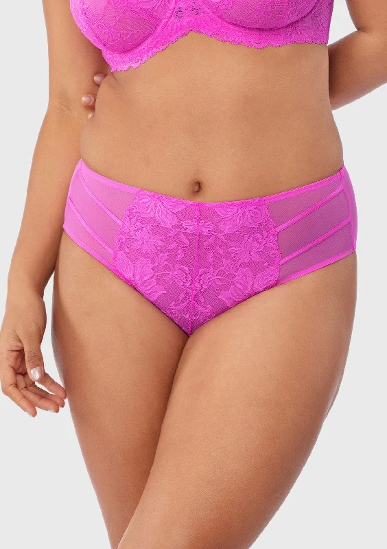 thick briefs for snow days-Pretty In Petals High-Rise Barbie Pink Lace Brief Underwear