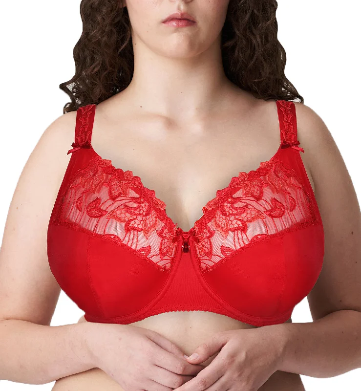 trendy checkered women’s underwear-PrimaDonna Deauville Full Cup Underwire Bra (0161815) - Scarlet