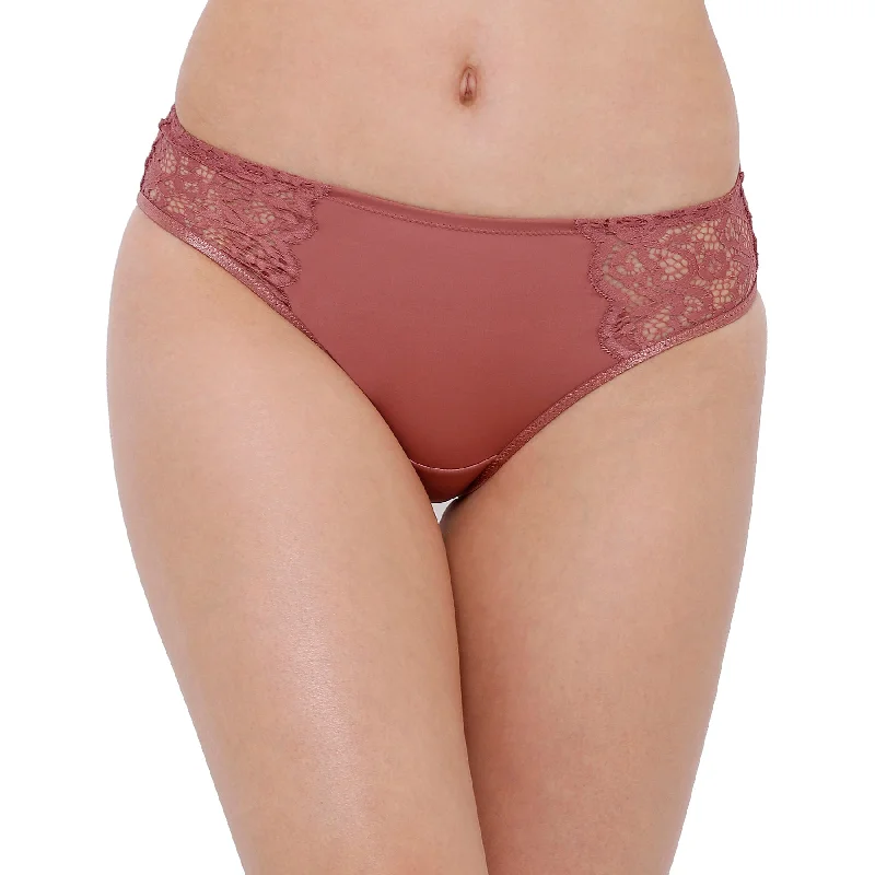 breathable panties for tropical climates-Solid Lace Hipster Briefs FP-1609