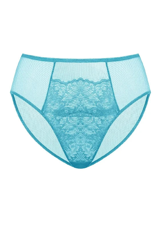 soft bamboo briefs for eco-Sunflower High-Rise Horizon Blue Lace Brief Underwear