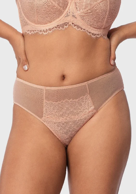 stretchy panties for yoga class-Sunflower High-Rise Rosy Blush Lace Brief Underwear