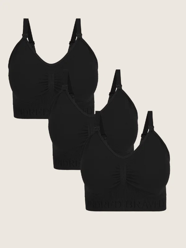 moisture-wicking briefs for yoga-Wash Wear Spare® Nursing Bra Pack | Black