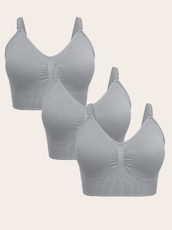 stylish lace briefs for date night-Wash Wear Spare® Nursing Bra Pack | Grey