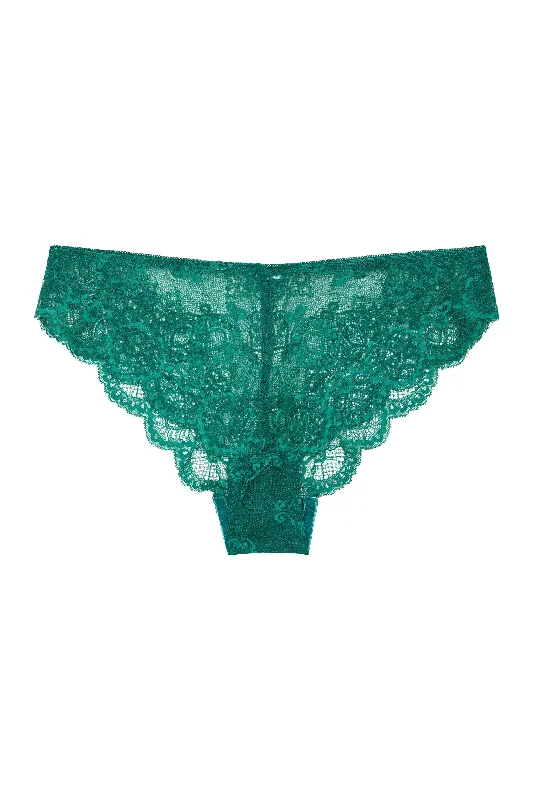 warm underwear for ski trips-Wolf & Whistle Ariana Lace Brief Green