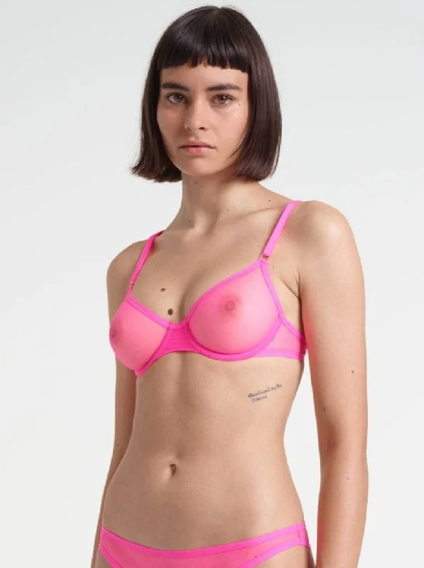 breathable panties for tropical climates-Yasmine Eslami: Jeanne Mesh Underwire Bra - Happy