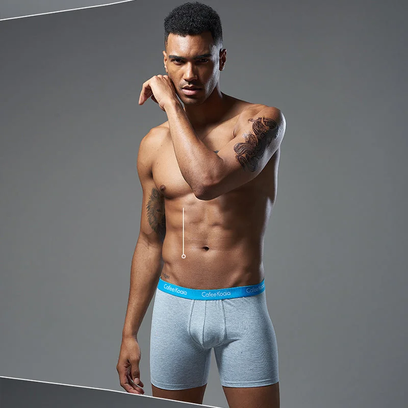 elegant silk briefs for romance-3Pcs Men's Sports Cotton Soft Solid Color Boxer Briefs