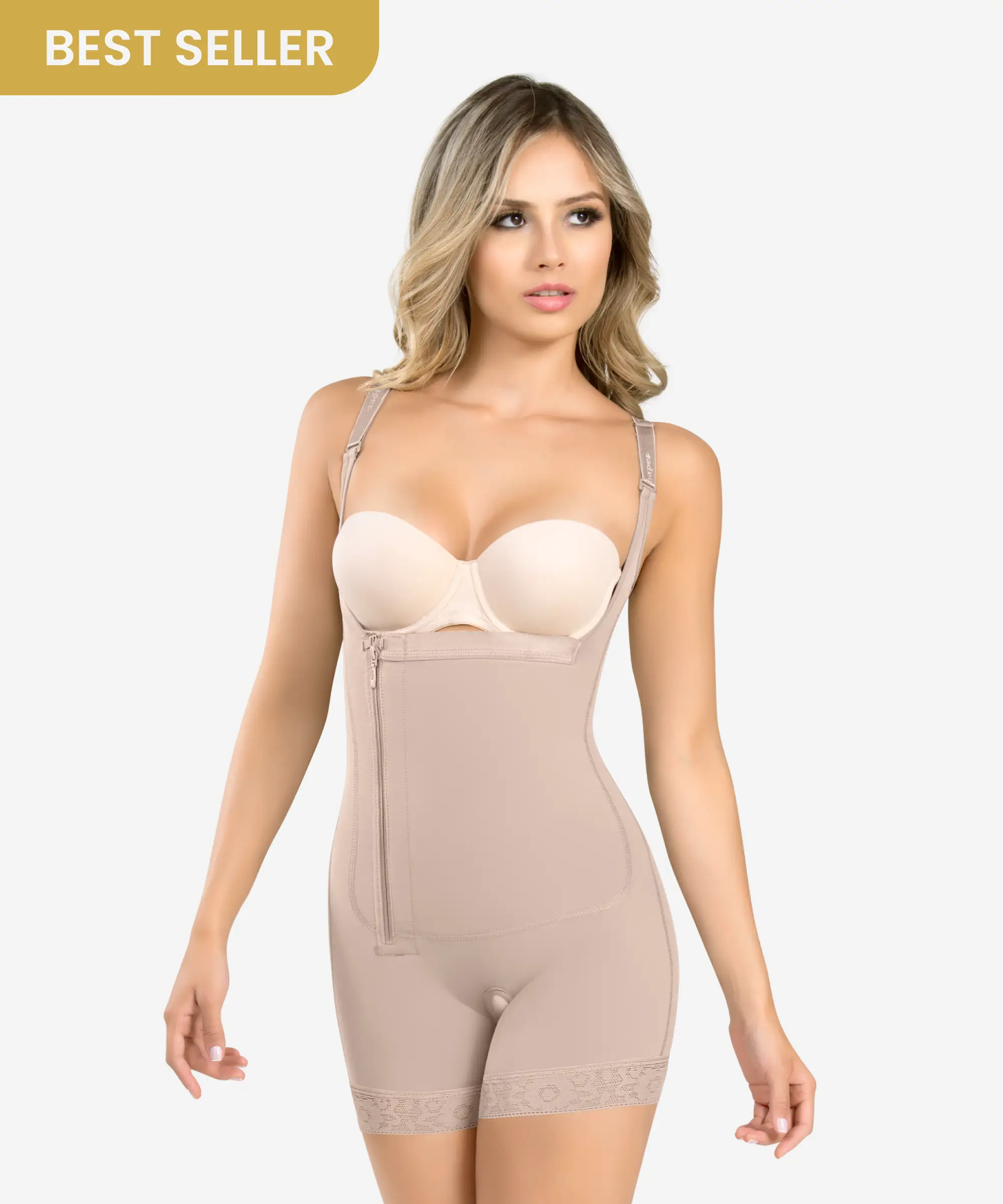 supportive briefs for elderly women-Braless compression bodysuit - Style 435