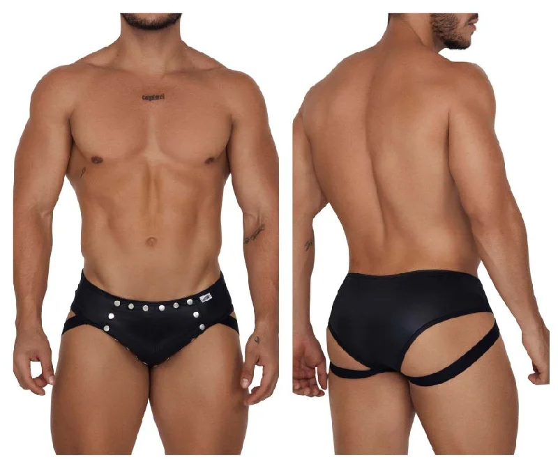 supportive boxer briefs for sports-CandyMan 99696 Jock Briefs Color Black