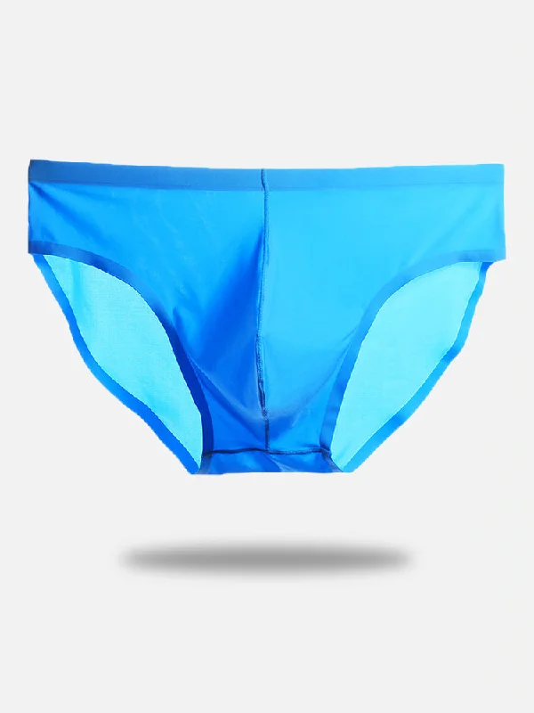 supportive trunks for heavy lifting-Casual Breathable Ice Silk Breathable Seamless Briefs