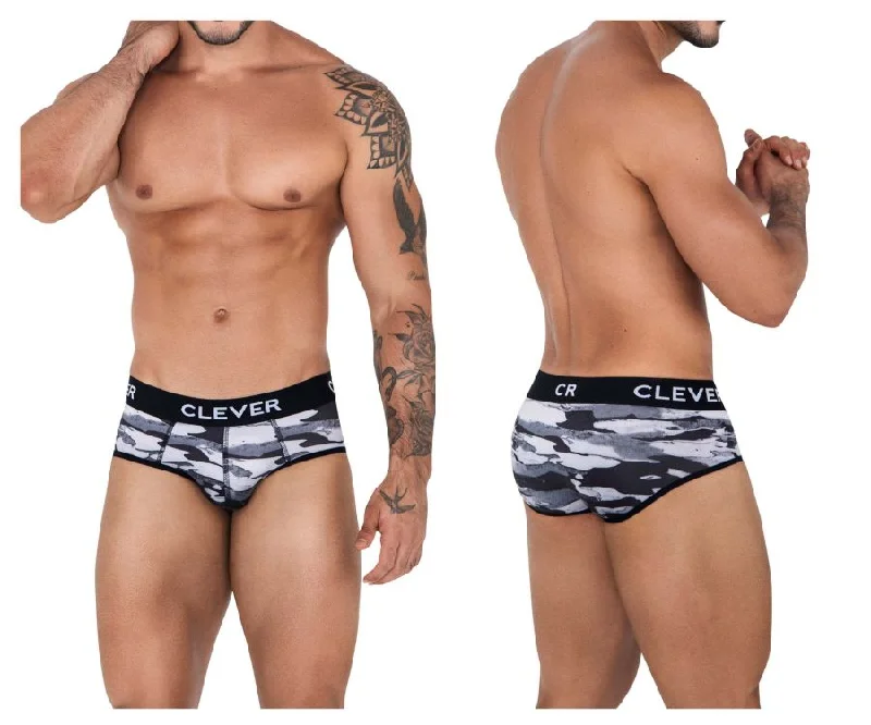 supportive underwear for long runs-Clever 1523 Navigate Briefs Color Gray