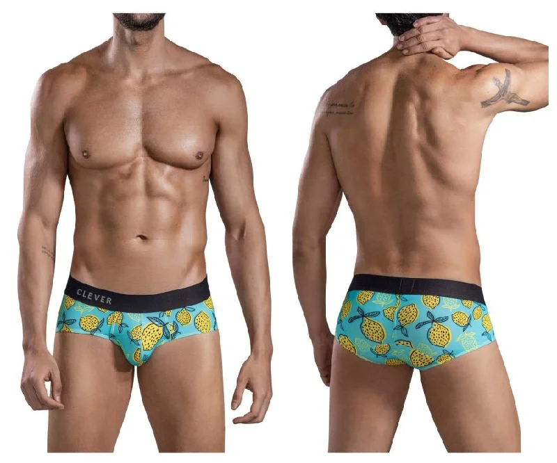 anti-slip briefs for workouts-Clever 1687 Lemons Briefs Color Blue