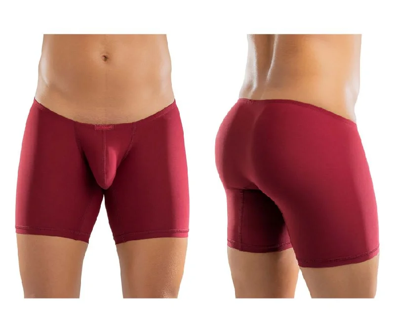 silky modal boxers for softness-ErgoWear EW1160 X4D Boxer Briefs Color Burgundy