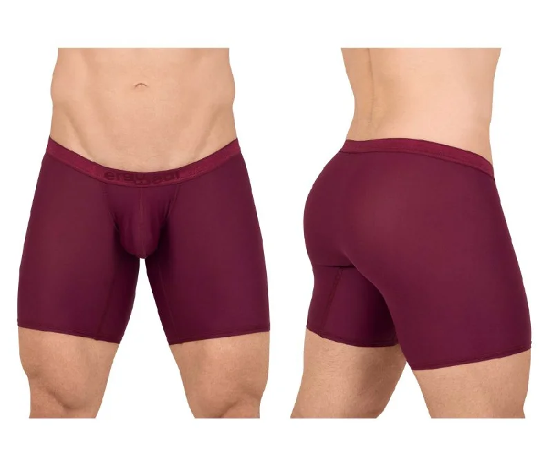 elegant silk briefs for romance-ErgoWear EW1659 SLK Boxer Briefs Color Burgundy