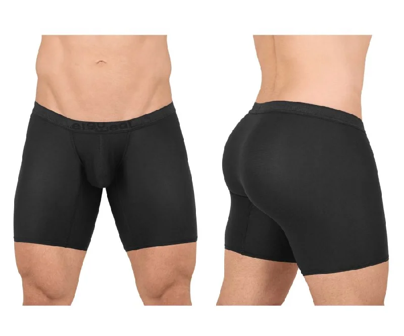 moisture-wicking briefs for hiking-ErgoWear EW1663 SLK Boxer Briefs Color Black