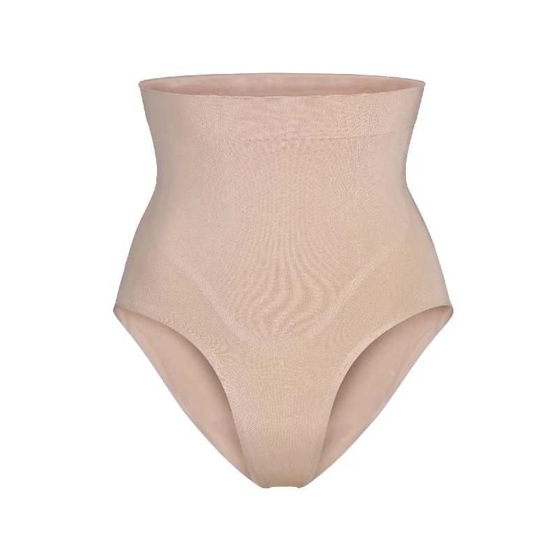 breathable cotton panties for workouts-HIGH WAISTED BONDED BRIEF | CLAY