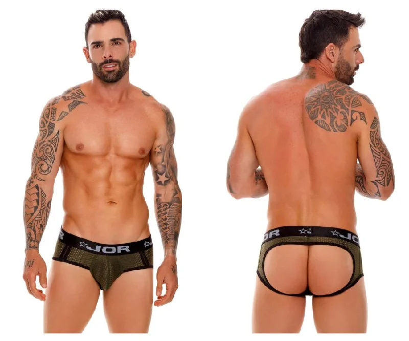 breathable linen trunks for casual-JOR 1636 Electro Jockstrap Color Green