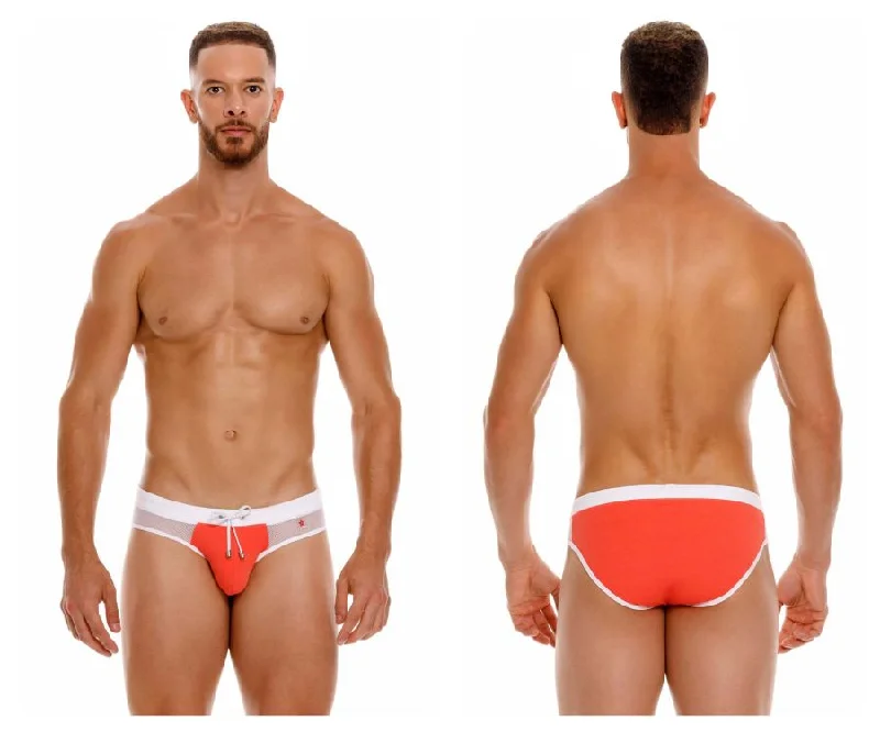 colorful tie-dye trunks for festivals-JOR 1996 Ibiza Swim Briefs Color Coral