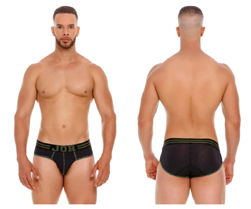 stylish striped briefs for work-JOR 2057 College Briefs Color Black