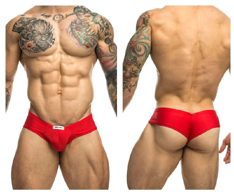 vibrant tie-dye underwear for fun-JUSTIN+SIMON XSJ22 Cheek Briefs Color Red