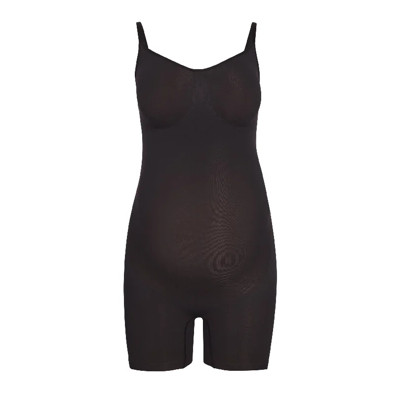 lightweight thong for warm days-MATERNITY SCULPTING BODYSUIT MID THIGH | ONYX