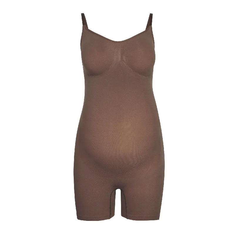 thick briefs for snow days-MATERNITY SCULPTING BODYSUIT MID THIGH | OXIDE