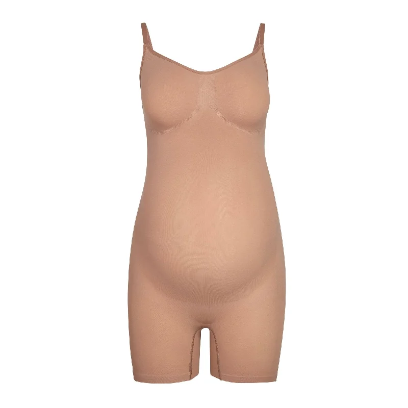 durable underwear for rugged use-MATERNITY SCULPTING BODYSUIT MID THIGH | SIENNA