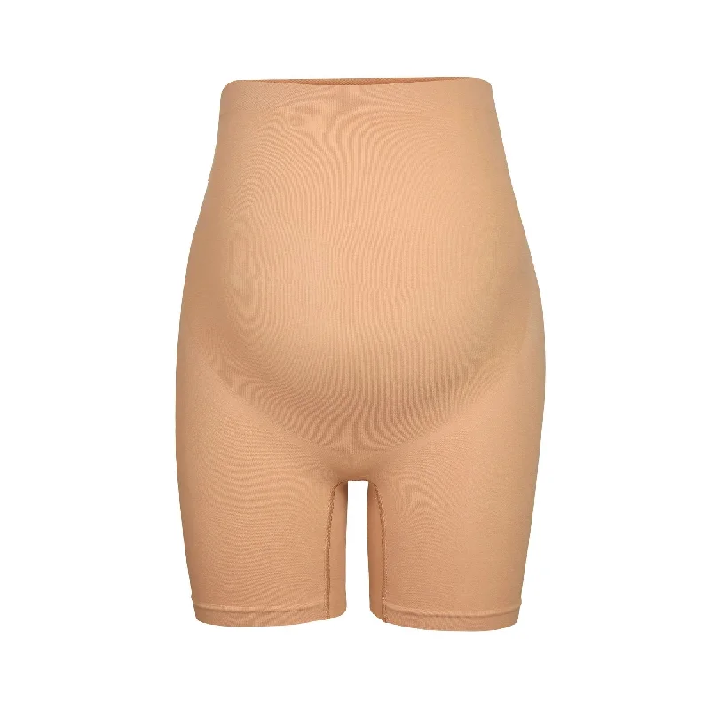 stretchy briefs for dance practice-MATERNITY SCULPTING SHORT MID THIGH | OCHRE