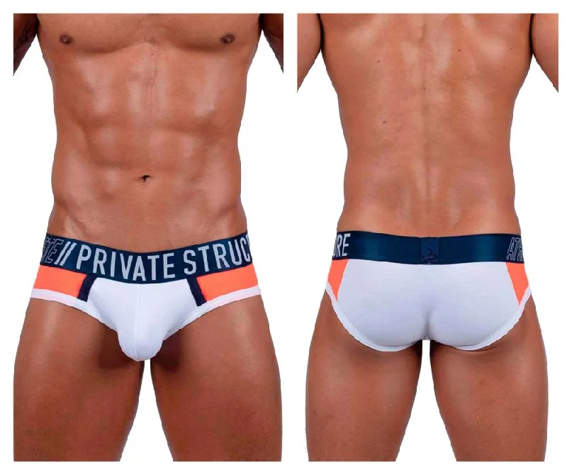 festive holiday boxers for men-Private Structure BAUT4388 Athlete Mini Briefs Color White League