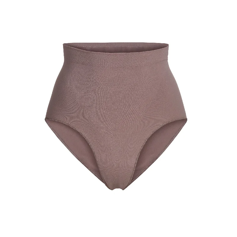 soft Modal panties for relaxation-SCULPTING MID WAIST BRIEF | UMBER