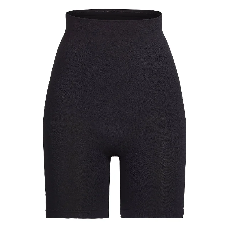 thick underwear for winter layering-SCULPTING SHORT ABOVE THE KNEE W/ OPEN GUSSET | ONYX