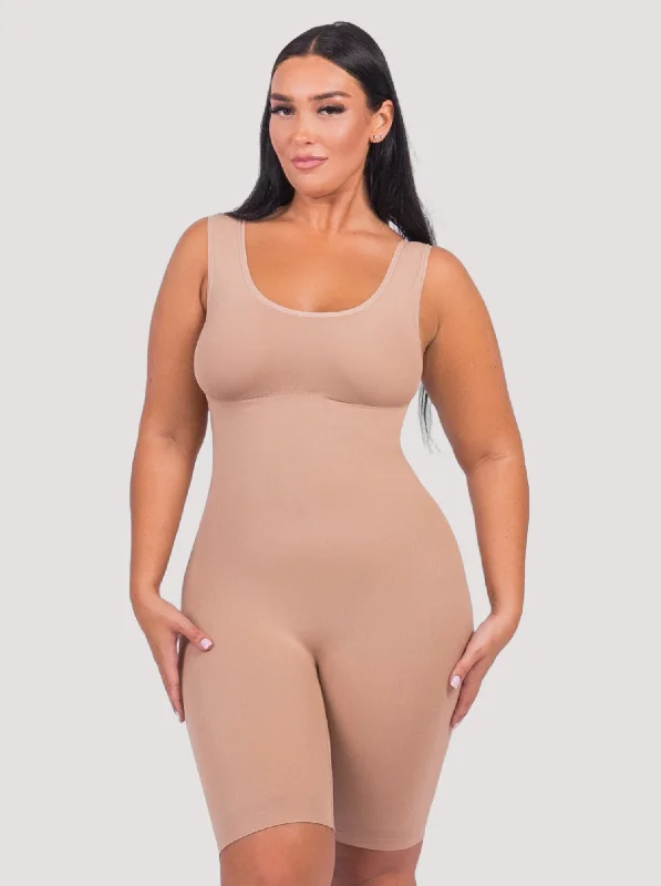 warm underwear for ski trips-Sienna - Shaping All-In-One Tank Bodysuit