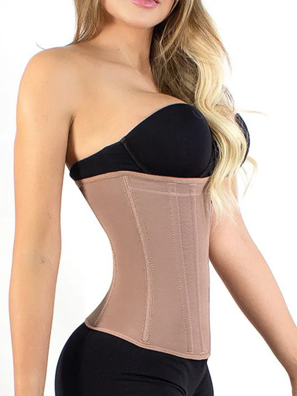 supportive briefs for long periods-Siluet High-Compression Waist Cincher with Zipper in Durable Powernet